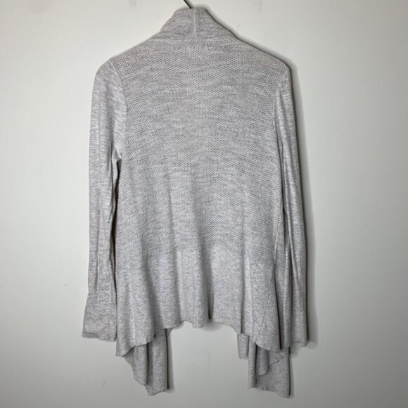 Lou and Grey Knit Cardigan Sweater Draped Open front Oatmeal Grey Beige Large - Picture 7 of 12